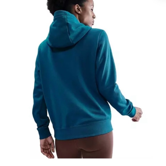 Nike Women's Sportswear Club Fleece Pullover Hoodie -Turquoise/White NWT - Picture 3 of 6